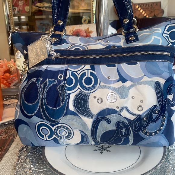 COACH POPPY BLUE DENIM! EUC! - Picture 5 of 17